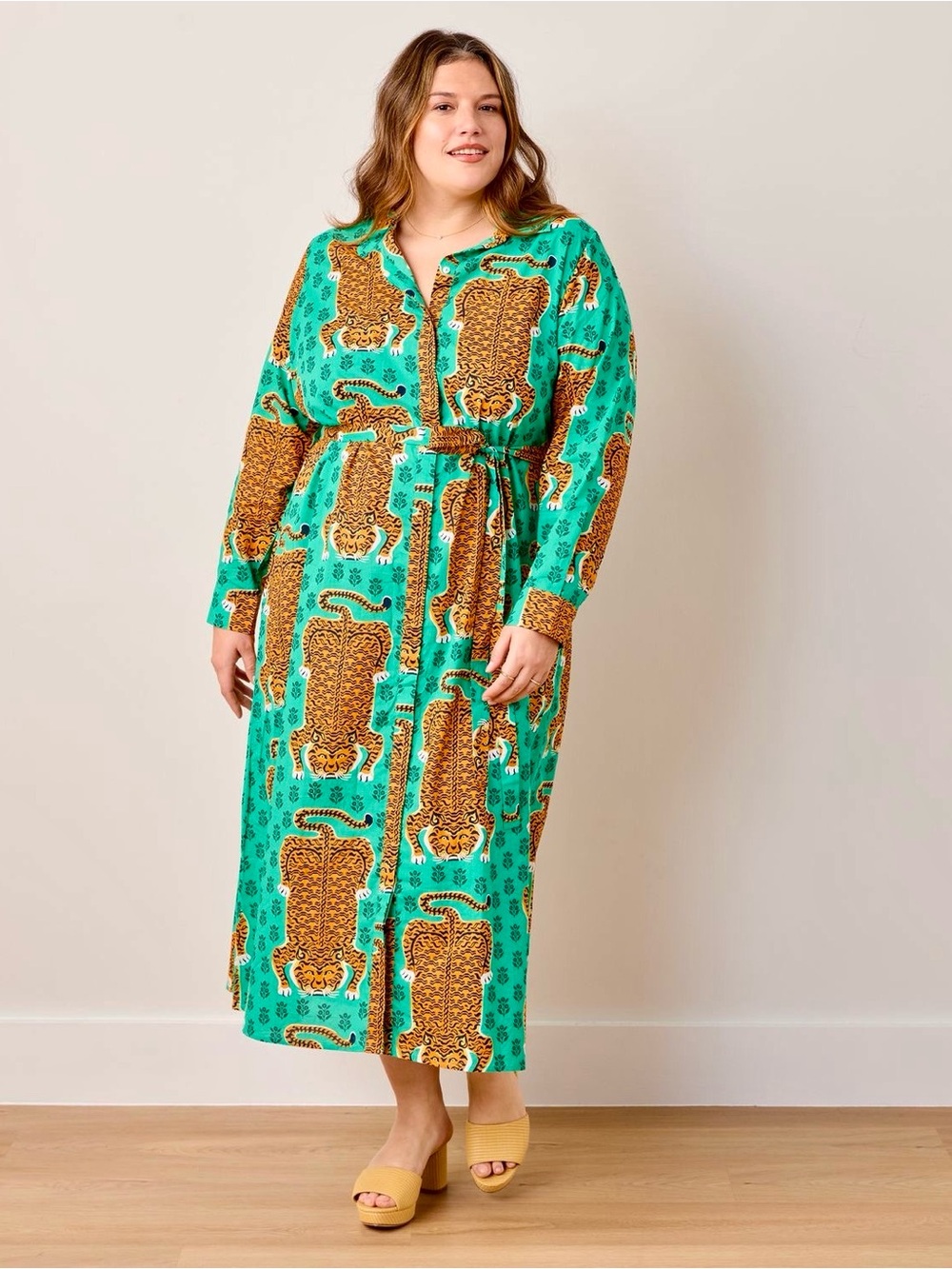 Printfresh Siberian Stripes Monaco Maxi Dress in Lucky Green